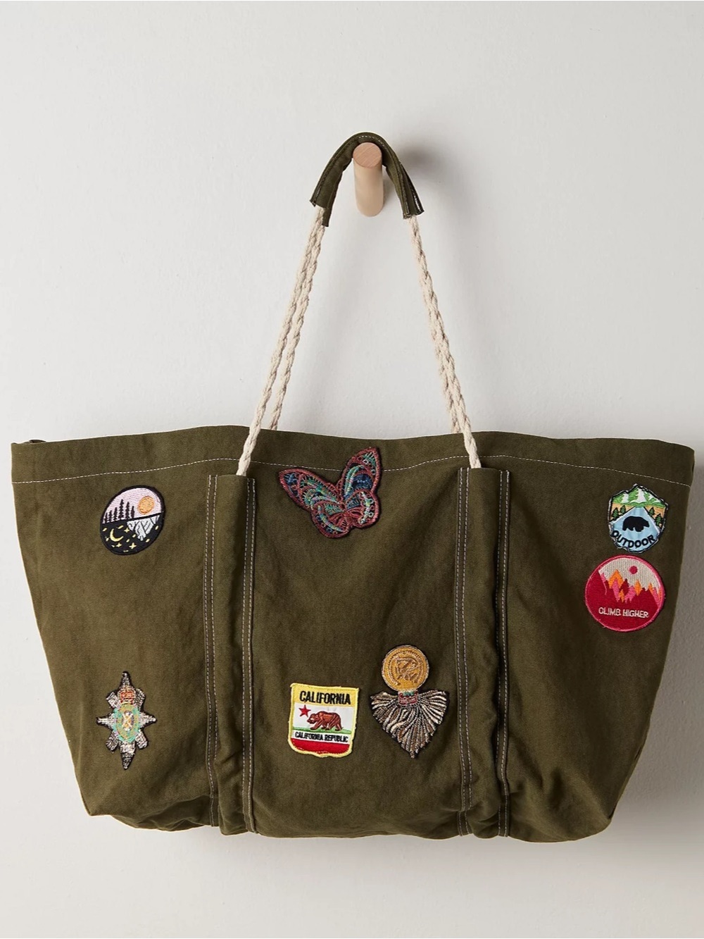 FREE PEOPLE Been There Badge Tote Bag nwot